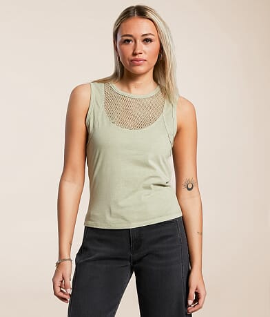 Gilded Intent Washed Mesh Tank Top FULL_RIGHT_SIDE
