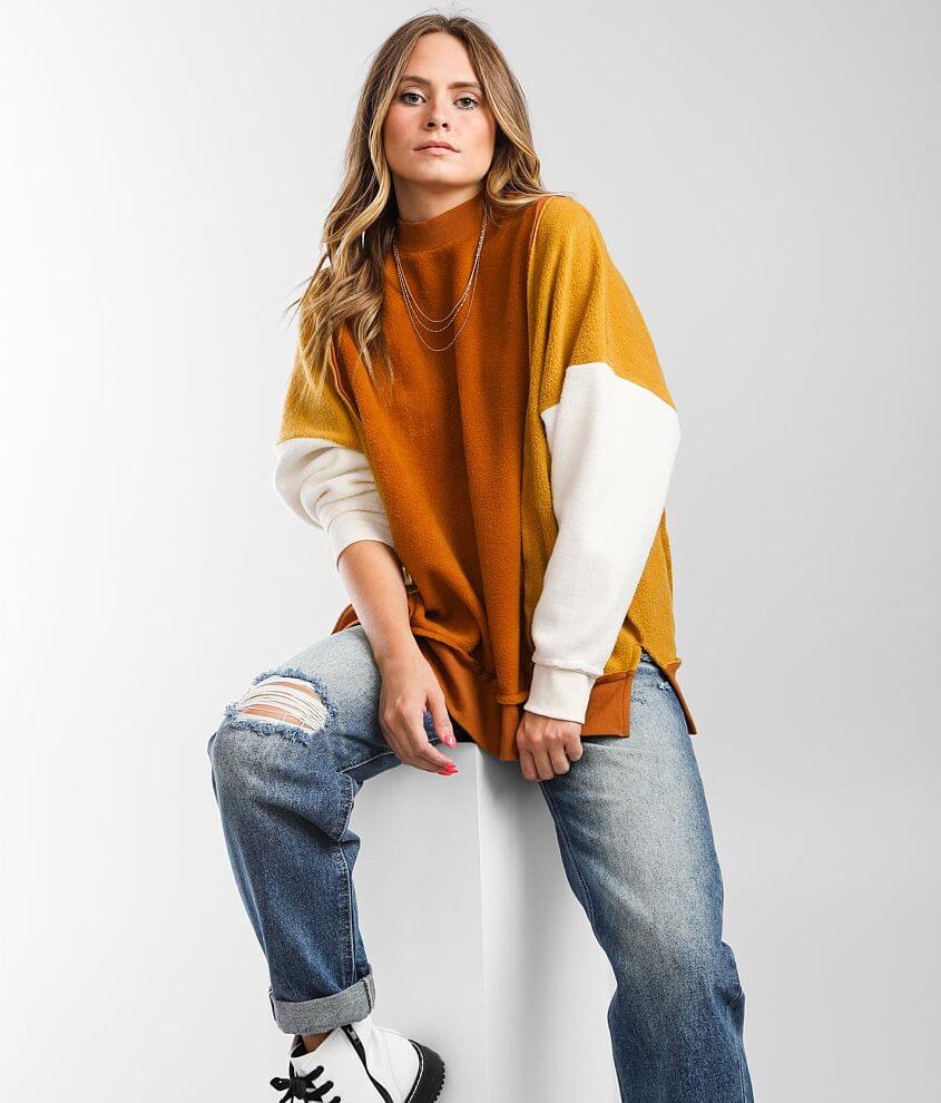 Gilded Intent Color Block Oversized Pullover front view
