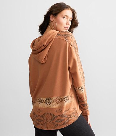 BKE Aztec Print Hooded Sweatshirt back view