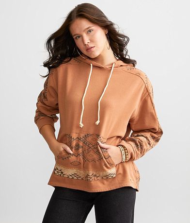 BKE Aztec Print Hooded Sweatshirt full right side view