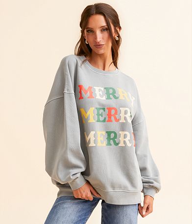 Modish Rebel Merry Merry Merry Oversized Pullover front view