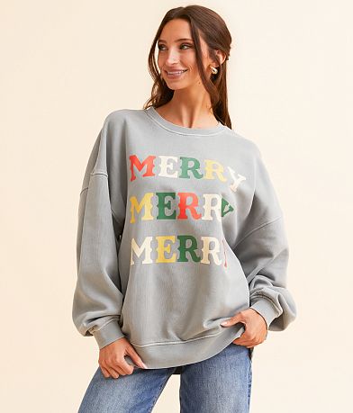 Modish Rebel Merry Merry Merry Oversized Pullover FULL_LEFT_SIDE