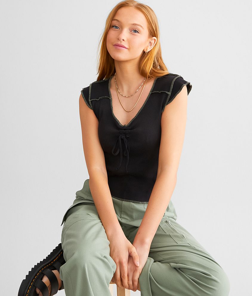 FITZ + EDDI Ribbed Knit Cropped Tank Top