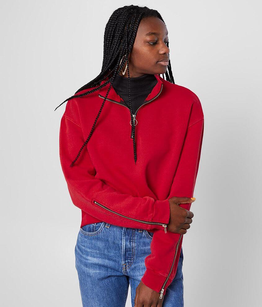 Cropped half zip discount fleece