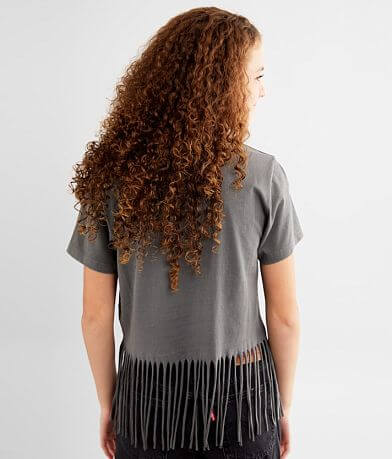 Gilded Intent Cropped Fringe T-Shirt BACK