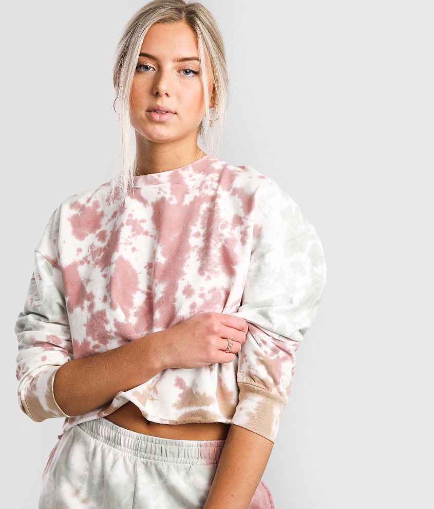 Gilded Intent Tie Dye Cropped Pullover front view