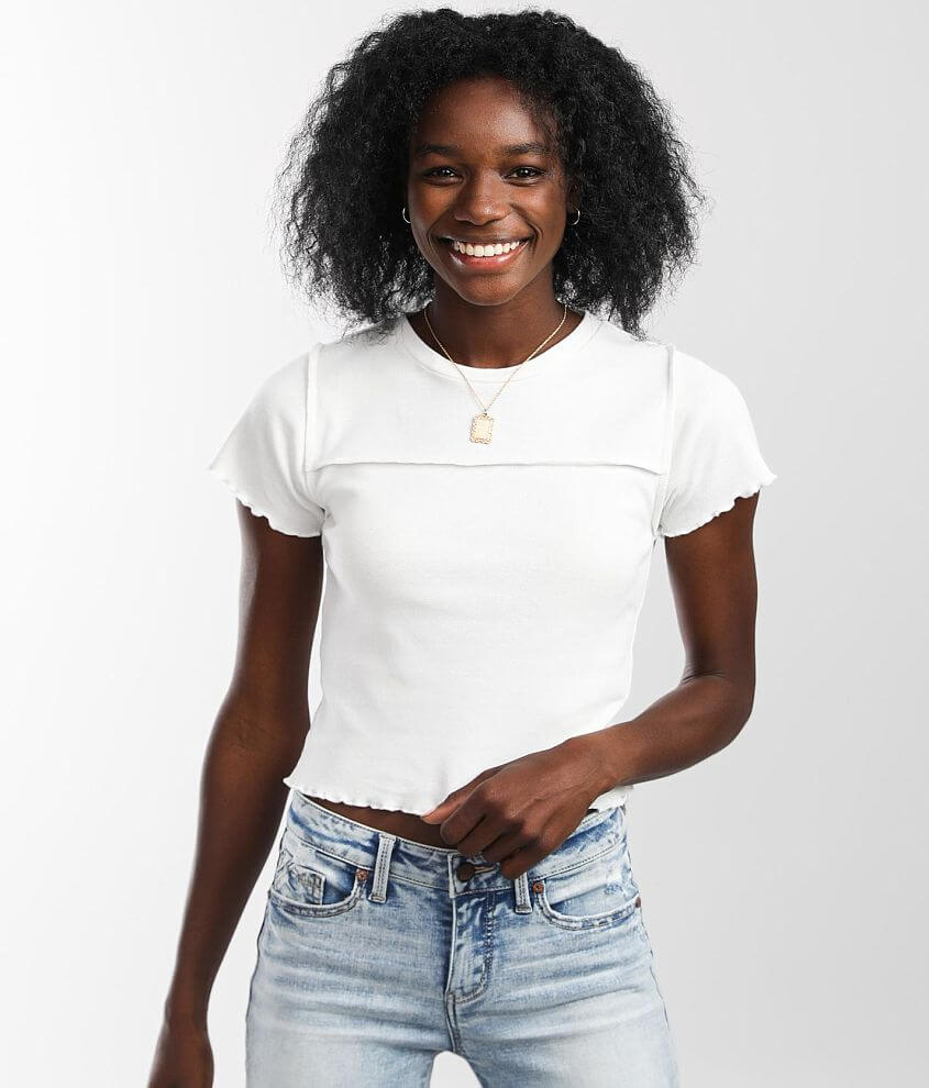 White fitted hot sale crop top