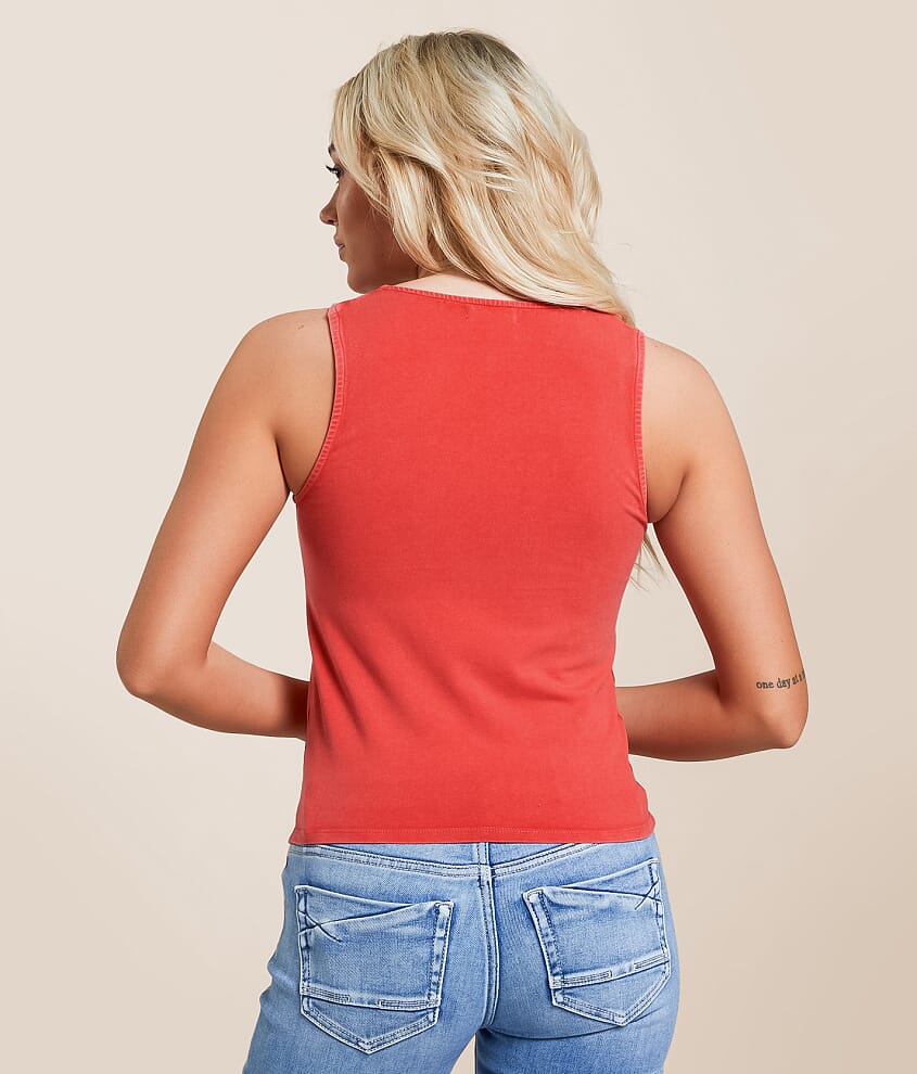 Washed Cut-Out Tank Top - thumbnail 3