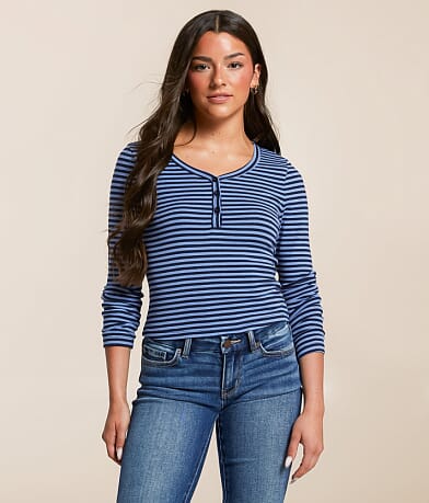 FITZ + EDDI Striped Henley front view