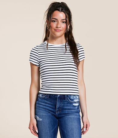 FITZ + EDDI Striped T-Shirt front view