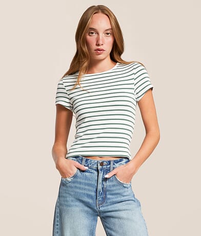 FITZ + EDDI Striped T-Shirt full left side view