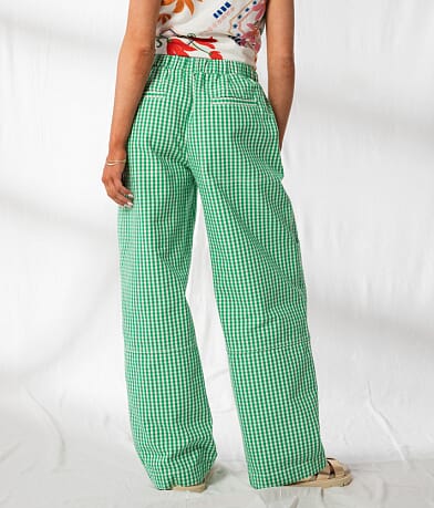 33 Coastal Gingham Wide Leg Utility Pant BACK