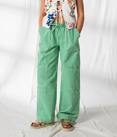 33 Coastal Gingham Wide Leg Utility Pant FULL_LEFT_SIDE