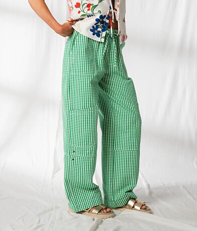 33 Coastal Gingham Wide Leg Utility Pant FULL_RIGHT_SIDE