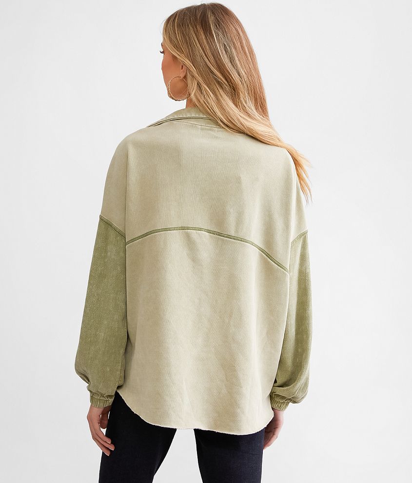 Washed Quarter Zip Pullover