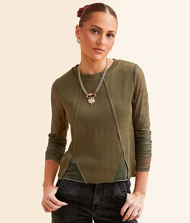 Gilded Intent Exposed Seam Top front view