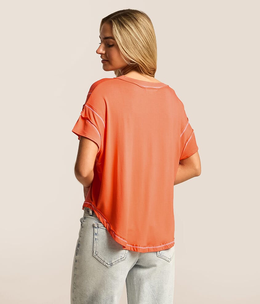 Pieced Contrast Stitch Top - thumbnail 3