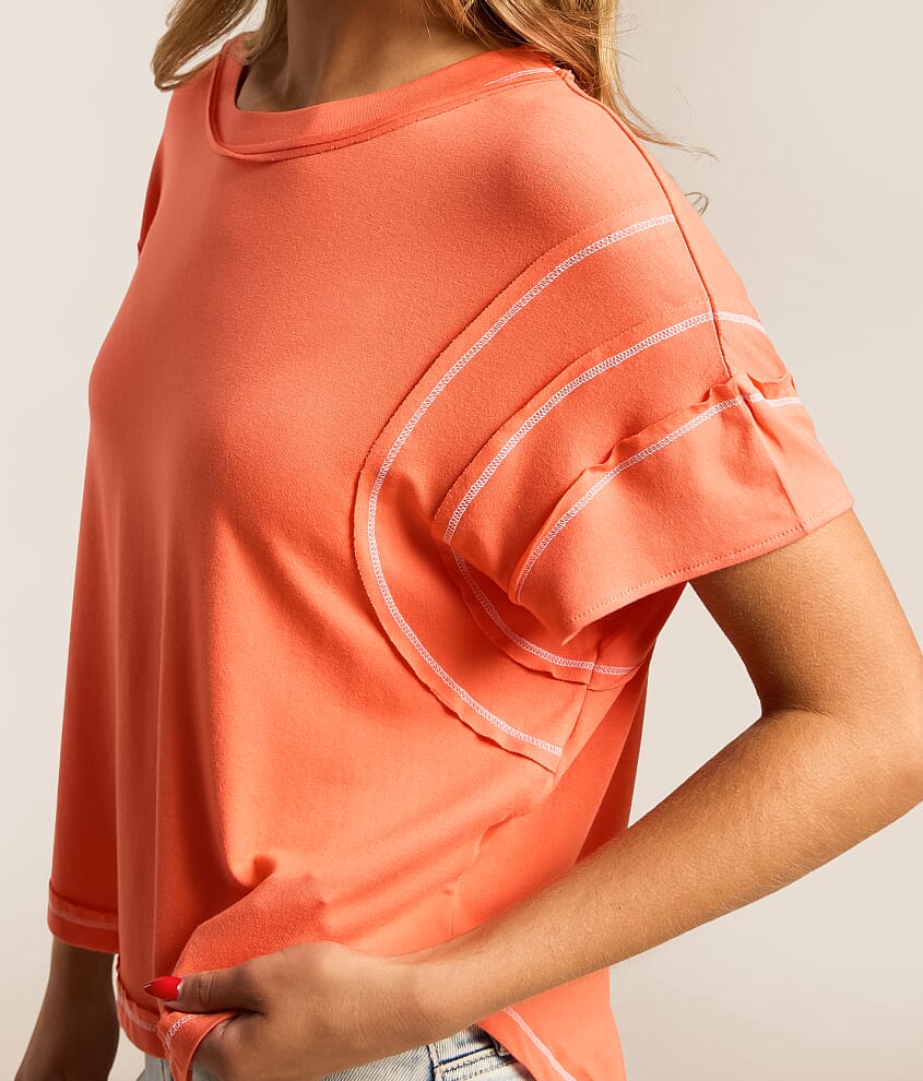 Pieced Contrast Stitch Top - thumbnail 4