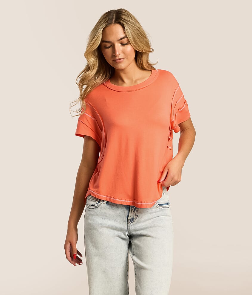 Pieced Contrast Stitch Top - thumbnail 2