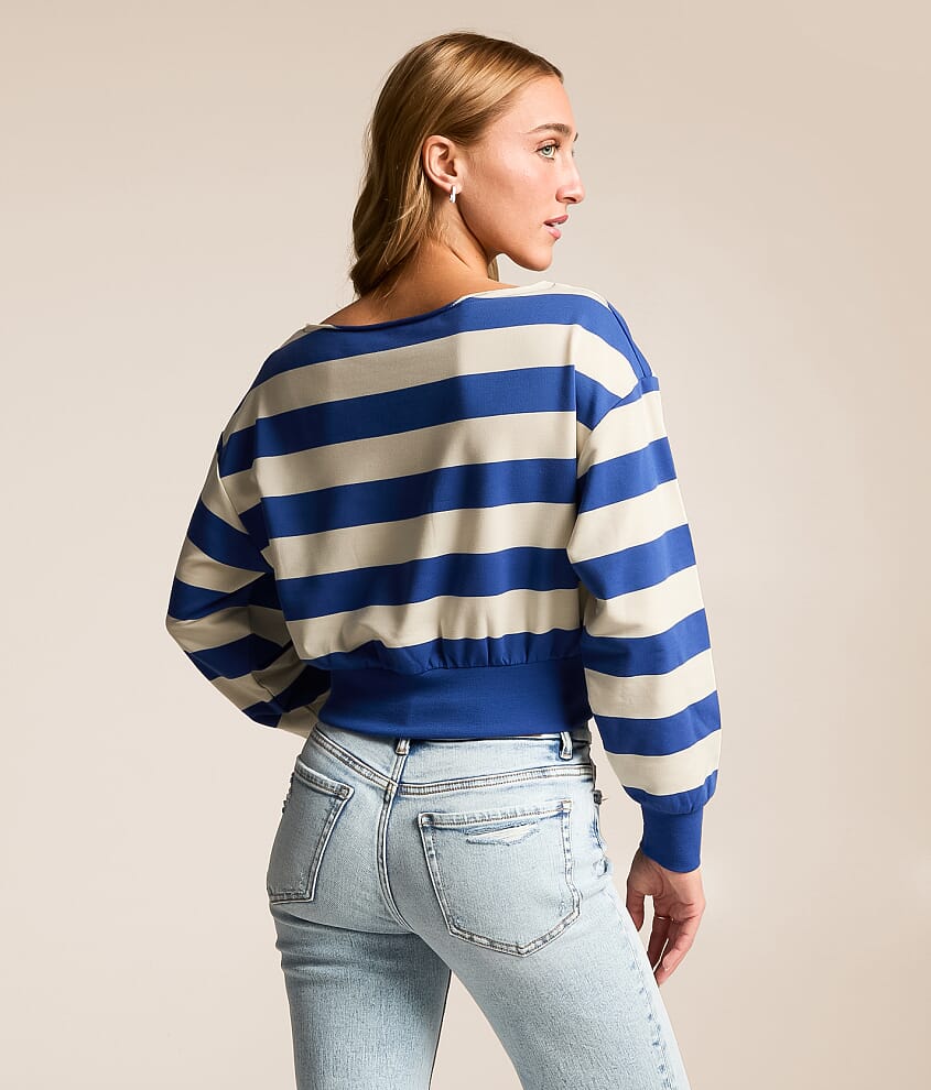 Striped Off The Shoulder Top - thumbnail 3