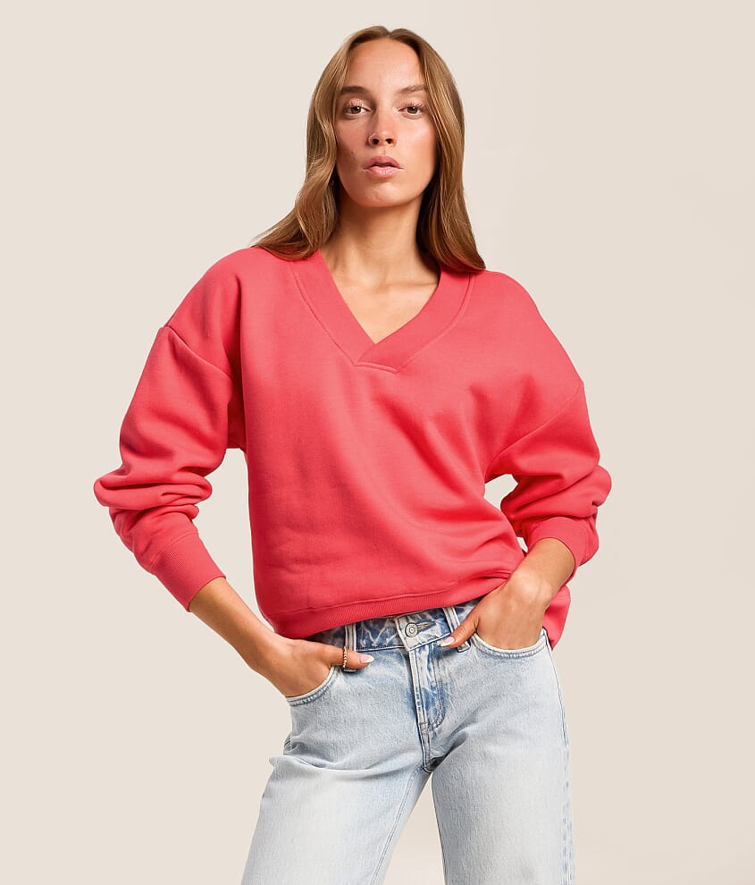 FITZ + EDDI V-Neck Pullover - Women's Sweatshirts in Geranium | Buckle
