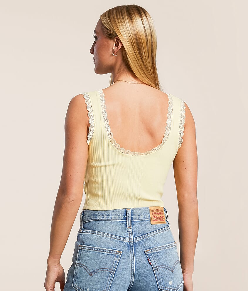 Ribbed Lace Tank Top - thumbnail 2