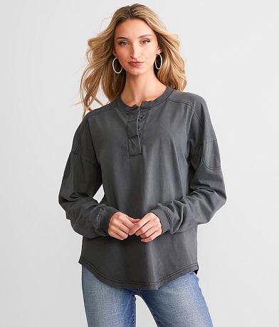 BKE Washed Henley FULL_LEFT_SIDE