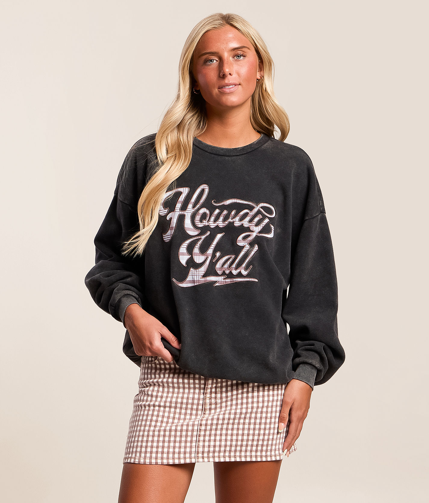 Modish Rebel Howdy Y'all Oversized Pullover - Women's Sweatshirts