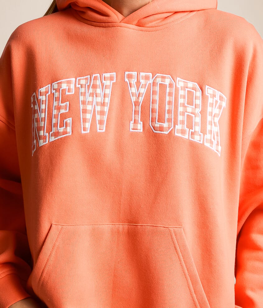 New York Gingham Hooded Sweatshirt