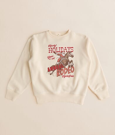Modish Rebel Girls - Santa Rodeo Holiday Pullover front view