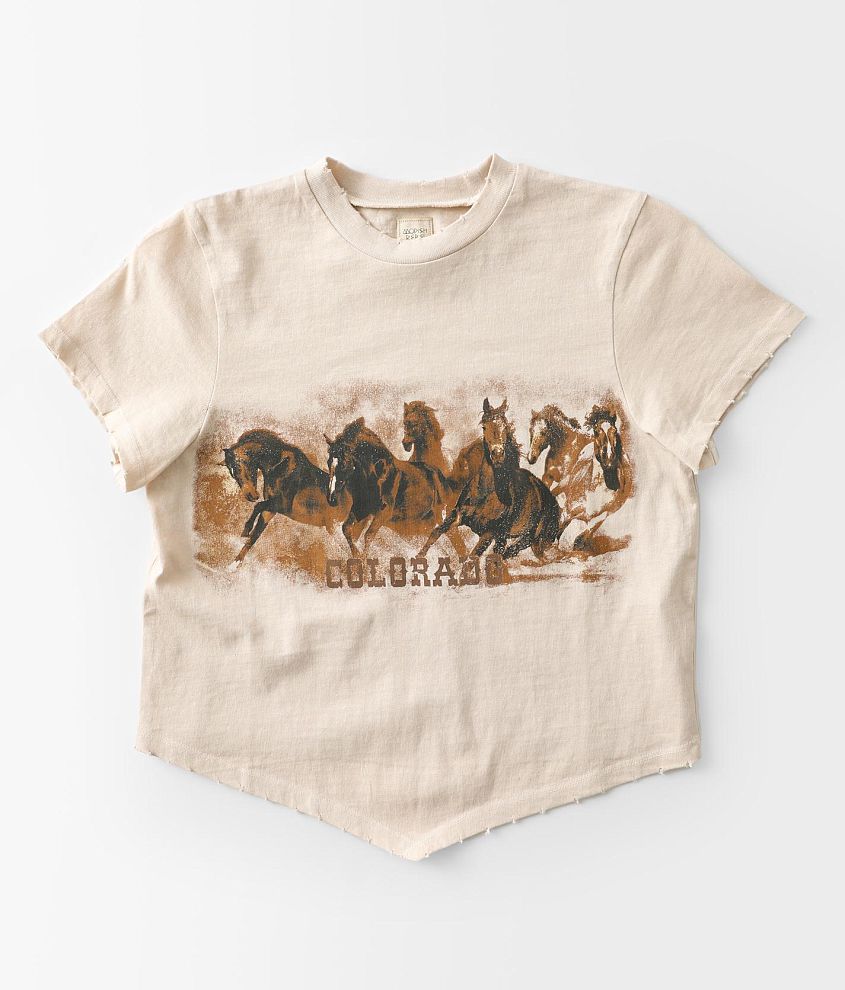 Girls - Modish Rebel Colorado Horses T-Shirt front view