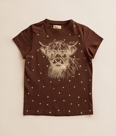 Girls - Glitter Highland Cow T-Shirt