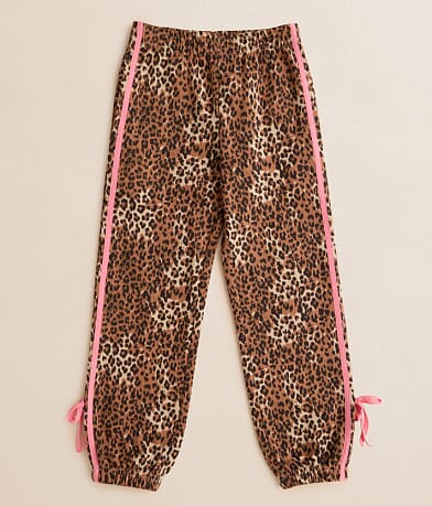 Gilded Intent Girls - Cheetah Joggers front view