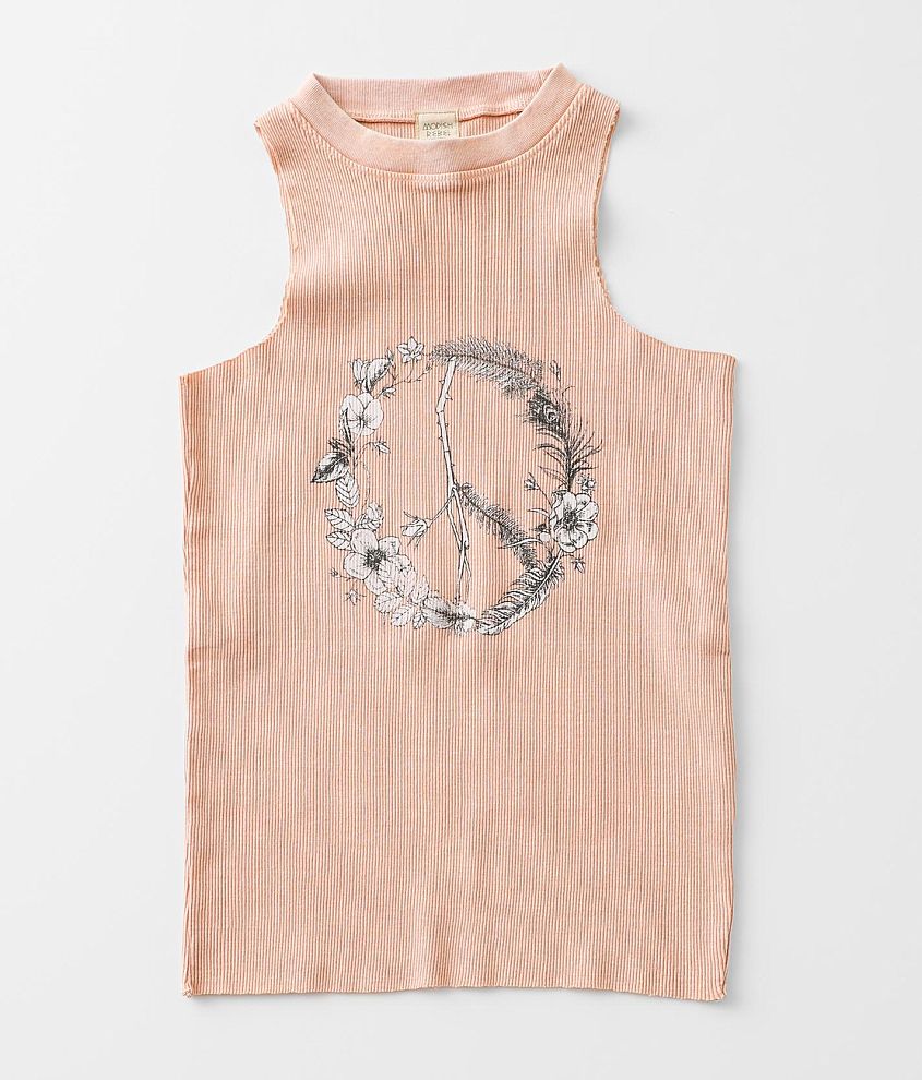 Girls - Modish Rebel Nature Peace Sign Tank Top front view