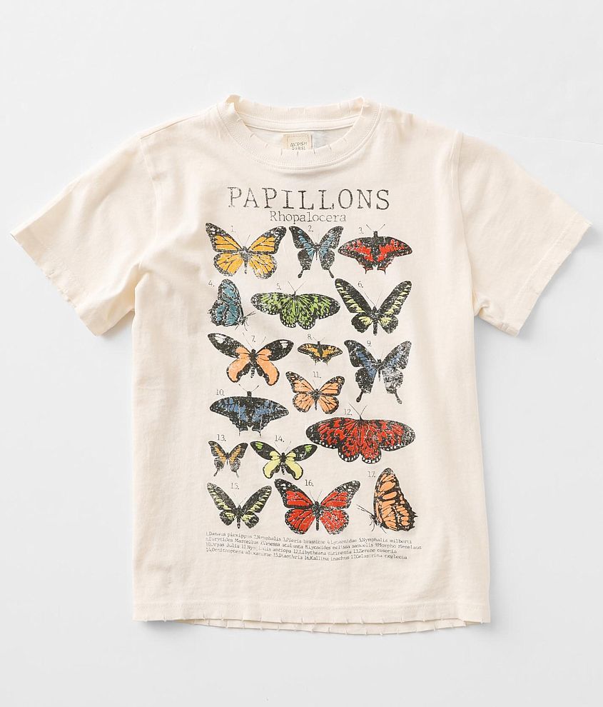 Girls - Modish Rebel Butterfly T-Shirt - Girl\'s T-Shirts in Cream | Buckle