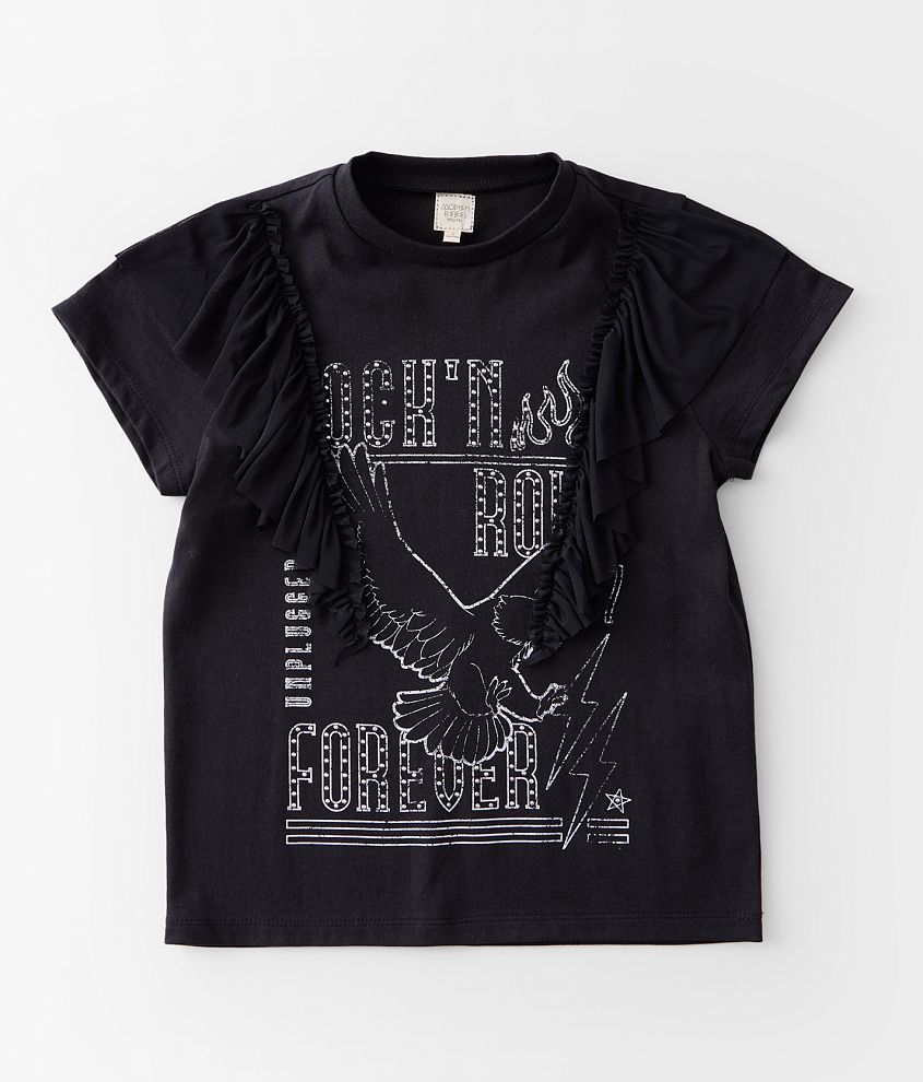 Girls - Modish Rebel Rock Forever Glitz T-Shirt front view