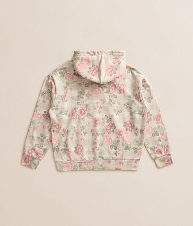Girls - Floral Plaid Hooded Sweatshirt thumbnail 2