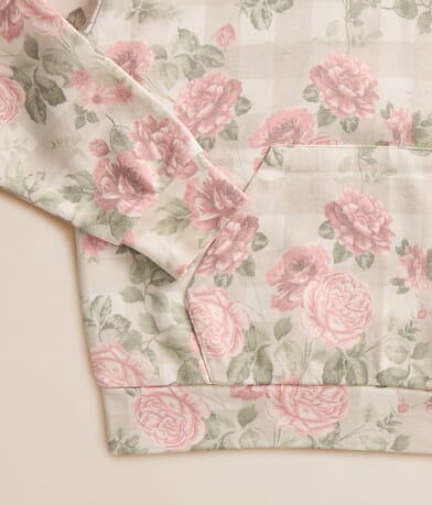 Girls - Floral Plaid Hooded Sweatshirt thumbnail 5