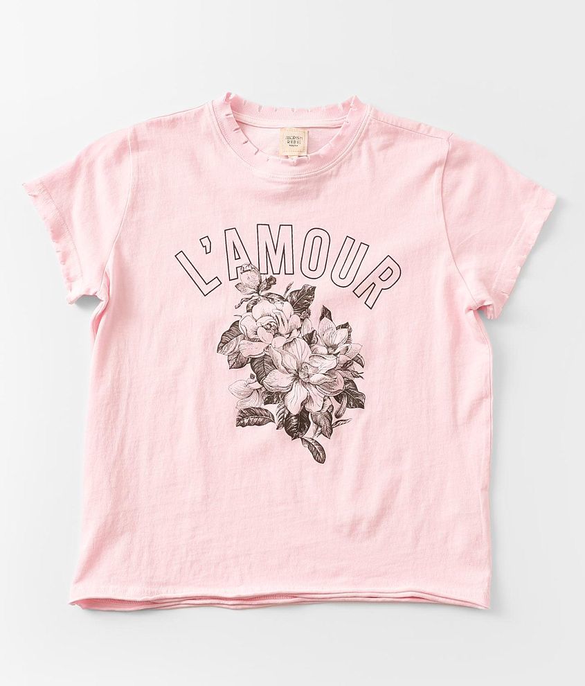 Girls - Modish Rebel L'Amour Flower T-Shirt front view