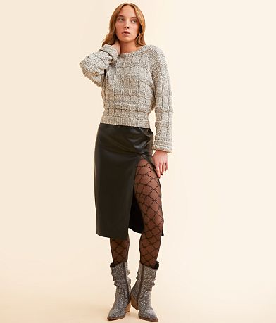 Free People Ribbon Chain Mesh Tights front view