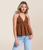 CLANE 25AW PILE FLARE TANK TOPS ブラウンサイズ2 Free People Sunny Days Scalloped Peplum Tank Top - Women's Tank