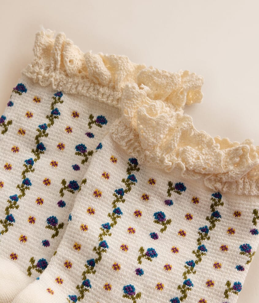 Rosebud Waffle Socks