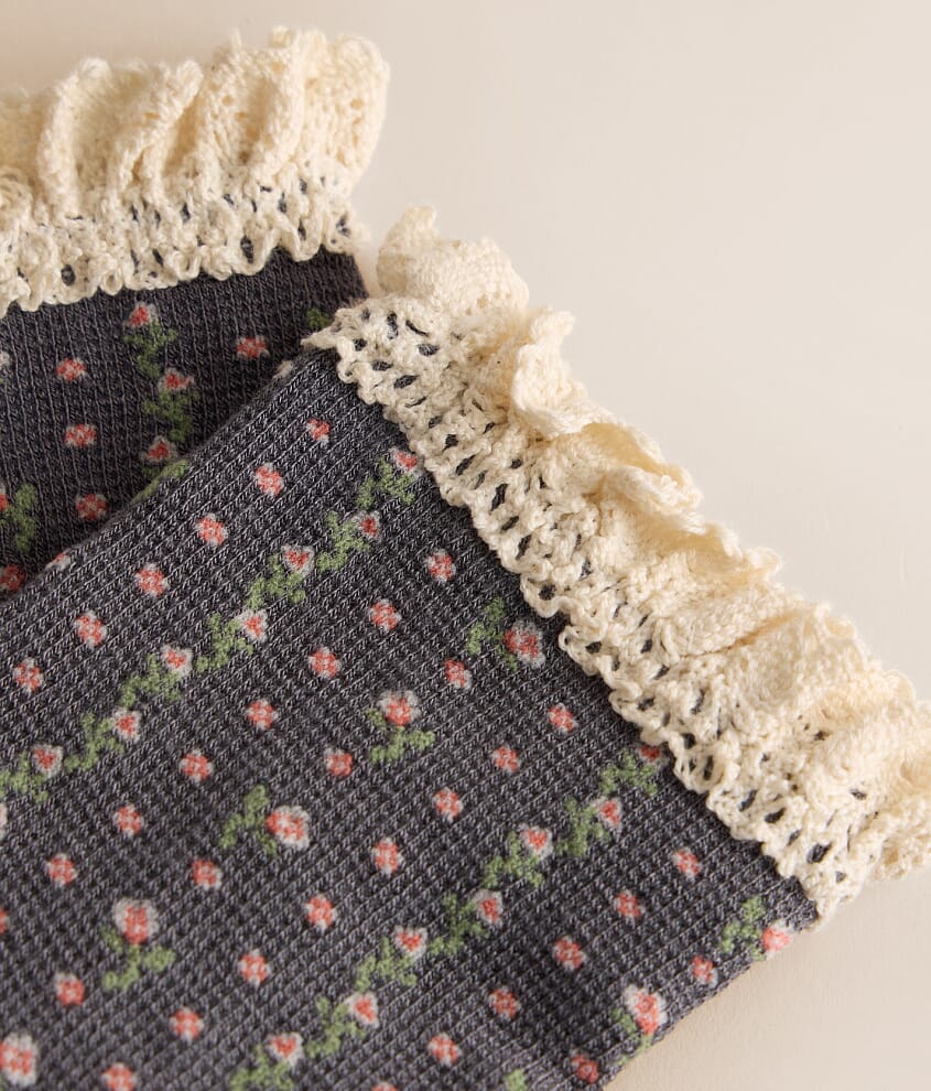 Rosebud Waffle Socks