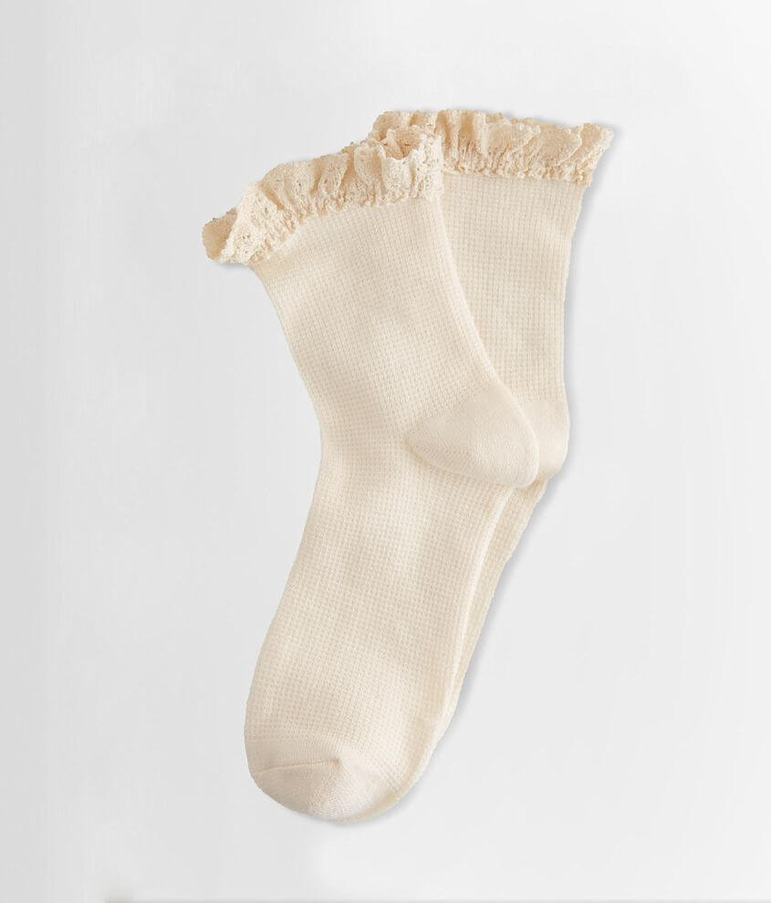 Free People Beloved Waffle Knit Socks Women's Socks in Ivory Buckle