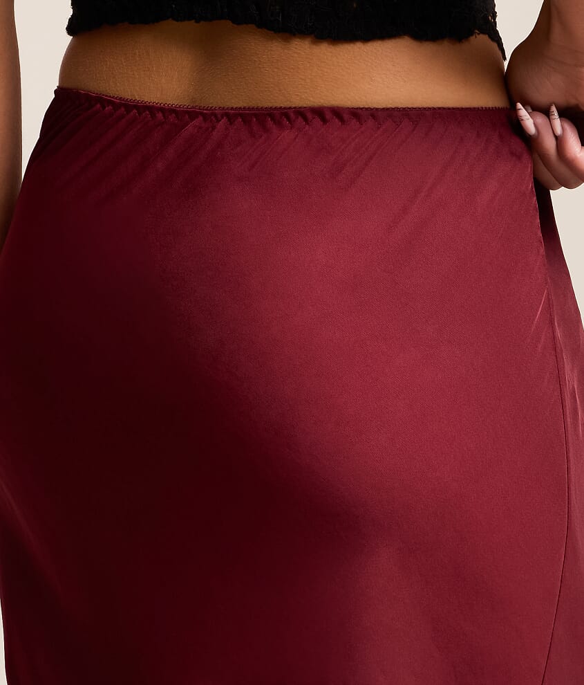 Long Lost Lover Satin Midi Skirt