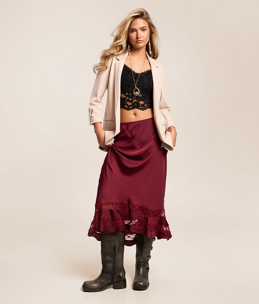 Long Lost Lover Satin Midi Skirt