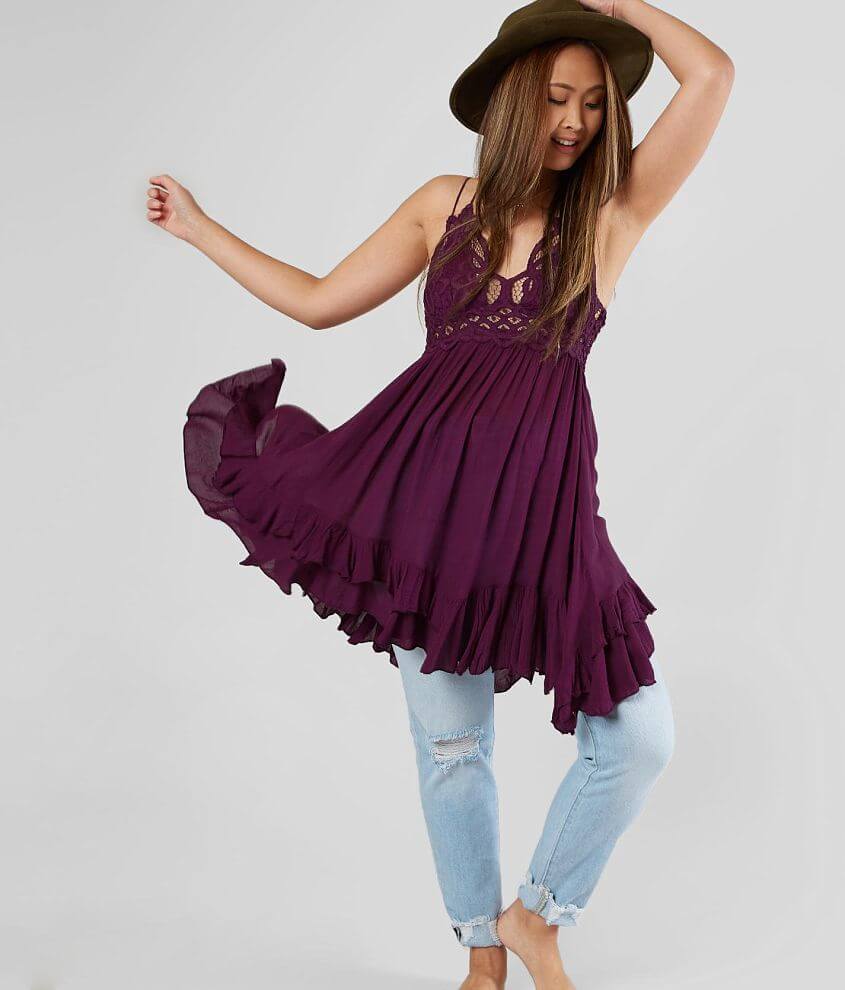 Free People Adella Lace Slip Dress front view