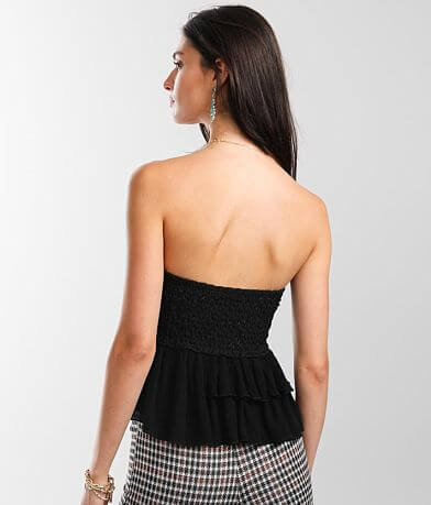 Free People Adella Tiered Corset Tube Top BACK