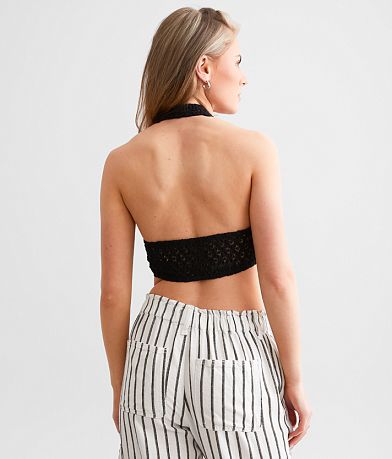 Free People Adella Lace Halter Bralette BACK