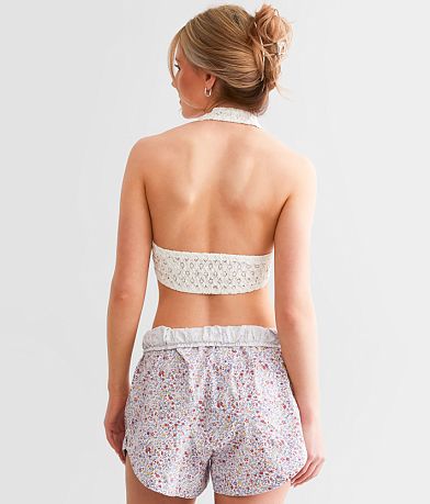 Free People Adella Lace Halter Bralette BACK